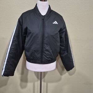 Adidas Women's Black Jacket w/ White Stripes KG1888 Size S